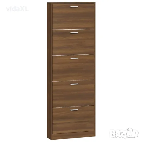 vidaXL Шкаф за обувки, кафяв дъб, 59x17x169 см, инженерно дърво(SKU: 342517)