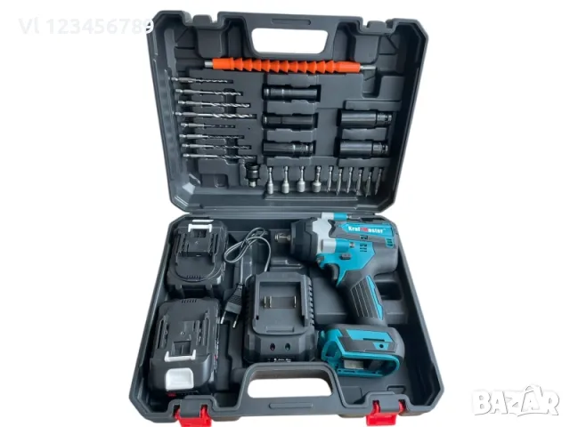 Акумулаторен ударен гайковерт KraftMaster 36V 8Ah + 35 Части