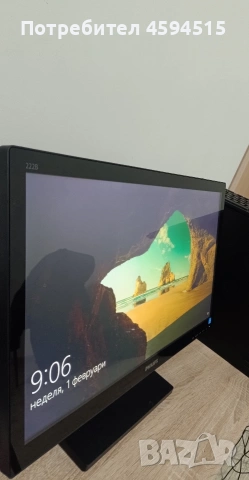 Монитор Philips 222B9T, (222B9T/00), 21.5" (54.61 cm) TN сензорен панел, Full HD.