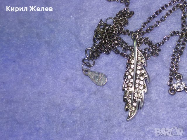 ФИНО АРТ СРЕБЪРНО КОЛИЕ с ЛИСТОВИДЕН СРЕБЪРЕН ПЕНДАНТ с ИСКРЯЩИ ЦИРКОНИ СРЕБРО S925 ПРОБА 40989, снимка 6 - Колиета, медальони, синджири - 42787562