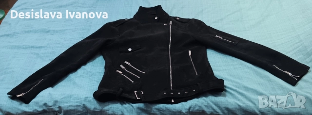 Продавам дамско черно яке - тип рокерско , снимка 2 - Якета - 52903856