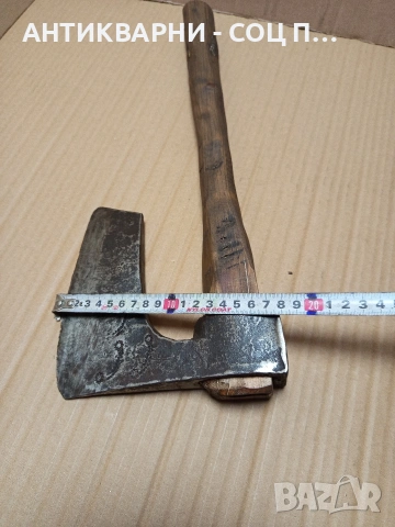 Соц Стара Ръчно Кована Голяма Брадва. Номер 578., снимка 9 - Антикварни и старинни предмети - 53168696