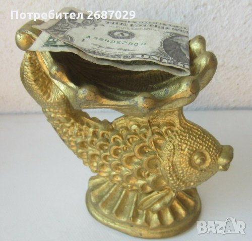 Златна рибка метал фигура пластика поставка, риба , снимка 4 - Статуетки - 31174930