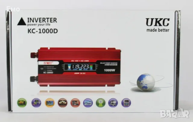 Инвертор UKC, с LCD дисплей - 1000W, 2000W, 500W - Гаранция 12 месеца , снимка 7 - Друга електроника - 48459278