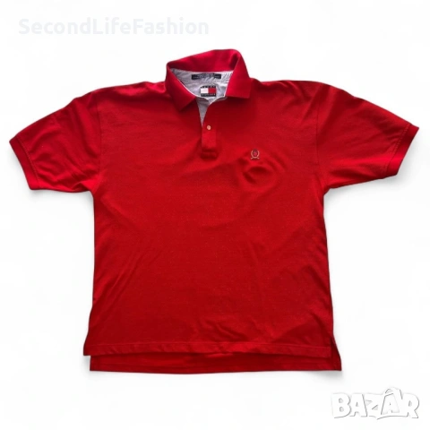 Винтидж поло тениска Tommy Hilfiger размер XL червена произведена в САЩ