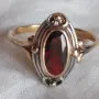 Сребърен пръстен с гранат и позлата., снимка 1