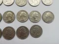 голям лот от 31 монети от 1/4 долар от различни години, снимка 7