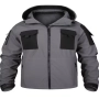 Работно Тактическо Ветроустойчиво яке с качулка, с много джобове, Цвят -Сив, снимка 2