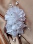 Сватбен аксесоар-гребен с цветя от органза и перлички , снимка 9