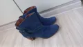 Турско  сини боти естествен велур, снимка 5