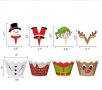 12 бр Коледни кошнички декори с топери за мъфини кексчета украса парти Коледа, снимка 2