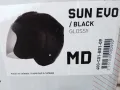   Мотокаска SUN EVO Open Face, черен гланц, размер "М", снимка 1