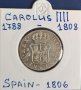 Монета Испания - 2 Реала 1806 г. Крал Карлос IIII - Сребро, снимка 1