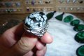 Масивен пръстен снежинков обсидиан №582, снимка 5