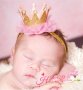лента корона за коса глава за принцеса бебе на ластик с мъниста и брокат, снимка 8