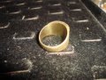 СТАР ПОЗЛАТЕН БРОНЗОВ ПРЪСТЕН ОРНАМЕНТИРАН РЪЧНО МАЙСТОРСКА АРТ ДЕКО СТИЛ ИЗРАБОТКА МАСИВЕН 18185, снимка 4