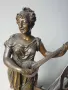 ЦАМ статуетка 48см-3кг/стара метална скулптура/метална фигура на жена-музикантка, снимка 6