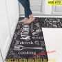 Водоустойчива кухненска пътека – Kitchen Love (ЧЕРНО-БЯЛ комплект) - КОД 4572, снимка 2