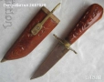 ножове и стар инструмент кована ножица за ламарина, нож ножка ножче с дървена кания, снимка 4