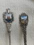 2 Сребърни стари лъжички с емайл ,др, снимка 2