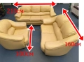 1709 холов разтегателен диван 3ка 210 см + фотьойл 100см + диван 2ка 160см / холна гарнитура / кожен, снимка 2