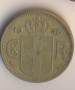 Исландия 1 крона 1940 година, с букви N GJ, рядка