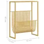 vidaXL Поставка за списания, златиста, 35x15x45 см, стомана, снимка 7