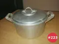 Нова българска алуминиева тенджера с капак (17.5 х 8 см), снимка 1