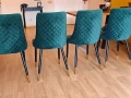 4 зелени трапезарни стола тапицирани, снимка 4