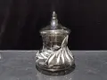 Стъклена бонбониера купа с капак захарница бонбониера и др, снимка 1