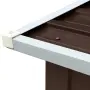 vidaXL Навес за дърва, поцинкована стомана, 330x92x153 см, кафяв, снимка 5