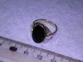 Старинен СКЪПОЦЕНЕН ФЛОРАЛЕН СРЕБЪРЕН РЕТРО АРТ НУВО ПРЪСТЕН ВИСОКА ПРОБА СРЕБРО с ЧЕРЕН ОНИКС 30173, снимка 5
