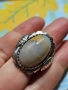 Старинен сребърен пръстен с Ахат, снимка 2
