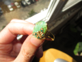 925 сребърен пръстен с зелен берил/смарагд размер 15x11, снимка 2