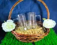 Гравирани комплекти стъклени чаши с декорирана кошница, снимка 9