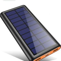 Соларна  захранваща банка, 26800mAh преносимо зарядно устройство с голям капацитет, бързо зареждане,, снимка 1 - Външни батерии - 40619176