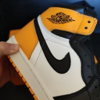 Nike Air Jordan 1 High Yellow Toe Taxi Жълти Кецове Обувки Нови Оригинални Размер 43 Номер Найк, снимка 8 - Кецове - 38038321