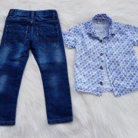 Дънки и риза за момче 18-24 месеца, снимка 12 - Панталони и долнища за бебе - 29315573