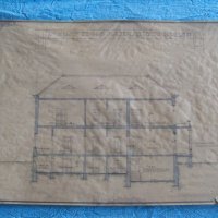 Красив стар архитектурен чертеж от преди 1944г. №3, снимка 4 - Други ценни предмети - 32148773