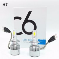 LED C6 Диодни Автомобилни Крушки H1, H7, H4 с COB система и охлаждане, снимка 2 - Аксесоари и консумативи - 30069553