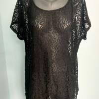 Еластична дантелена блуза тип туника "Bon a parte"® / голям размер , снимка 3 - Туники - 36575312