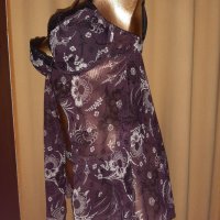 85 В К-т Тюлена тъмно лилава нощничка на цветя и полупрашка, снимка 9 - Корсети, бюстиета, топове - 30497362