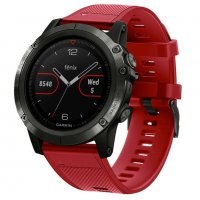 Силиконова каишка GARMIN Fenix 7, 7X червен цвят, снимка 1 - Каишки за часовници - 35579925