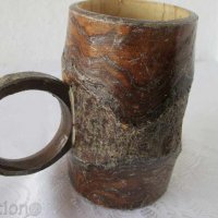 Стара халба, чаша, дървена халба с дръжка, дърво, антика, снимка 3 - Други ценни предмети - 29284777