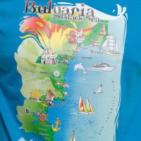 Нова мъжка синя тениска с трансферен печат Черно море - България, снимка 2 - Тениски - 28222259