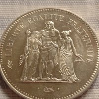 Сребърна монета 50 франка 1974г. Република Франция LIBERTE EGALITE FRATERNITE 40936, снимка 8 - Нумизматика и бонистика - 42832358