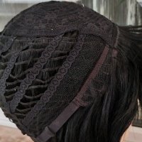 Нова черна перука от естествена коса перука от човешки косъм 30 см Боб стил - мод.16, снимка 13 - Аксесоари за коса - 29932399