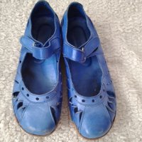Страхотен син цвят обувки естествена кожа , снимка 1 - Дамски ежедневни обувки - 37096909