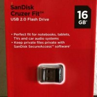 USB памет SanDisk Cruzer Fit 16GB, снимка 1 - USB Flash памети - 30499323