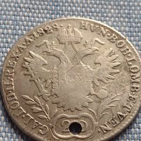 Сребърна монета 20 кройцера 1828г. Франц първи Виена Австрия 23919, снимка 9 - Нумизматика и бонистика - 42899822